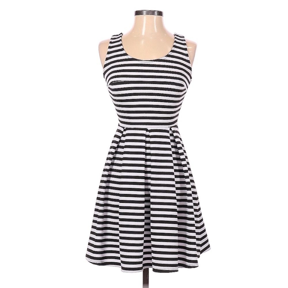 AQUA Stripe A-Line Dress | SIZE XS